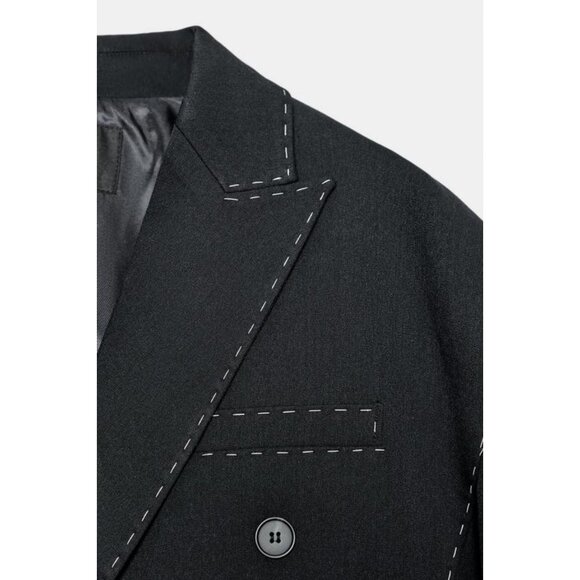ZARA OVERSIZE TOPSTITCHING BLAZER - Picture 9 of 9